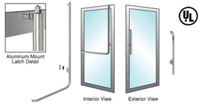 CRL-Blumcraft® Brushed Stainless Right Hand Reverse Aluminum Door Mount Keyed Access "G" Exterior, Top Securing Panic Handle