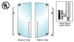 CRL-Blumcraft® Brushed Stainless Left Hand Reverse Glass Mount Cylinder/Thumbturn 'K' Exterior Bottom Securing Deadbolt Handle