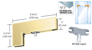 CRL Polished Brass Sidelite Transom Patch With 1NT300 Insert