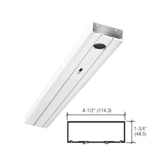 CRL-U.S. Aluminum 450 Series 1-3/4" x 4-1/2" Single Door Header Prepped for Center Pivots, White Kynar® Paint- 36"
