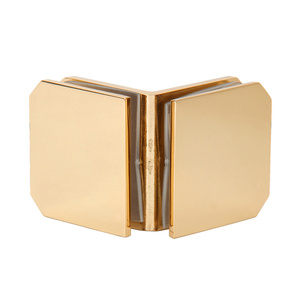 CRL Polished Brass Monaco Series 90 Degree Glass-to-Glass Clamp