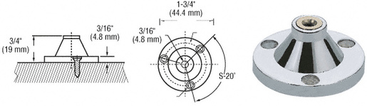 CRL Chrome Plated Rod Base for Rod Display System