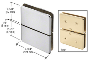 CRL Polished Chrome Senior Prima 02 Series Glass-to-Glass Mount Hinge