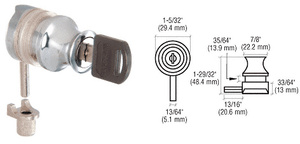 CRL Chrome Keyed Alike Plunger Lock for 3/8" Glass