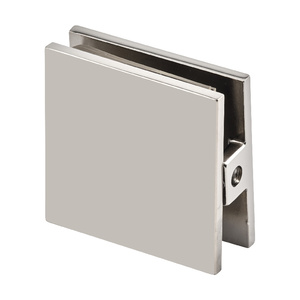 Polished Nickel 2" x 2" (51 x 51 mm) Wall Mount Designer Series Glass Clip