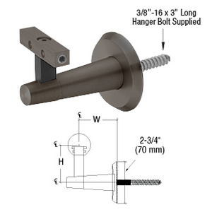 CRL-Blumcraft® Pacific Series Dark Bronze Anodized Aluminum Wall Mounted Hand Rail Bracket