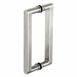 CRL Polished Stainless 12" Glass Mounted Square Back-to-Back Pull Handle