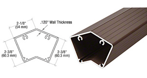 CRL Matte Bronze 200, 300, 350, and 400 Series 36" 135 Degree Fascia Mount Post Only