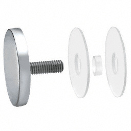 CRL 316 Polished Stainless Clad Aluminum 2" Diameter Standoff Round Cap Assembly