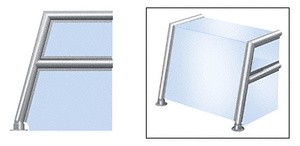 CRL Polished Stainless Elegant 155 Series 1-1/2" Tubing Glass On Top, Shelf, Front, and One End or Both Ends Sneeze Guard