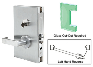CRL Satin Anodized 6" x 10" LHR Center Lock with Deadlatch in Office Function