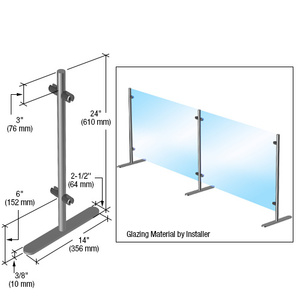 Round Portable Partition Center Post, 24” (610 mm) Height x 1” (25 mm)Diameter