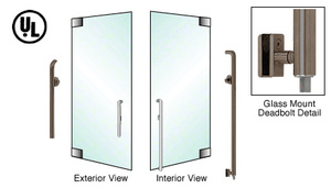 CRL-Blumcraft® Oil Rubbed Bronze Left Hand Double Acting Glass Mount Cylinder/Thumbturn "P" Exterior Bottom Securing Deadbolt Handle