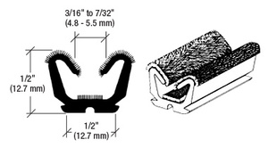 CRL 96" Flexible Flocked Rubber Glass Run Channel for 1960-1961 Valiant and Lancer