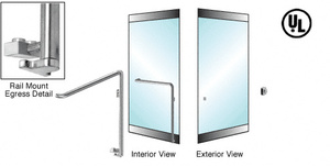 CRL-Blumcraft® Brushed Stainless Right Hand Reverse Rail Mount Keyed Access "Z" Exterior Bottom Securing Electronic Egress Control Handle