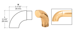 CRL Polished Brass 90 Degree Flush Angle End for 2" Tubing