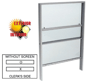 CRL Satin Anodized Vertical Sliding Service Window for Surface or ...