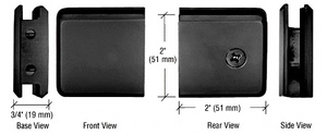 CRL Gun Metal Beveled Style Notch-in-Glass Fixed Panel U-Clamp