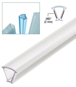 CRL Clear Copolymer Strip for 135 Degree Glass-to-Glass Joints - 1/2" (12mm) Tempered Glass