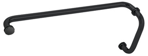CRL Matte Black 8" Pull Handle and 24" Towel Bar BM Series Combination With Metal Washers