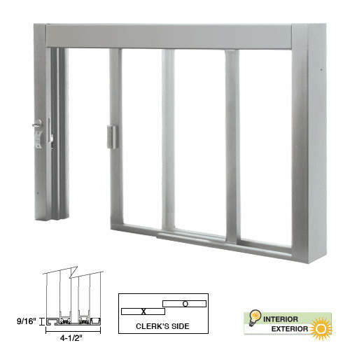 CRL Standard Size Self-Closing Deluxe Service Window Unglazed with Half ...