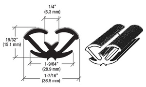 CRL 96" Flexible Flocked Rubber Glass Run Channel for Chevy, Pontiac, Olds and Buick 1977+ Rear Door