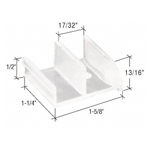 CRL 1-5/8" Wide Tub Enclosure Sliding Door Bottom Guide for Sterling