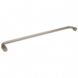 CRL Brushed Nickel 24" Towel Bar with Contemporary Knob