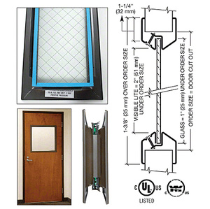 CRL 24" x 30" Door Vision Lite with Wire Glass