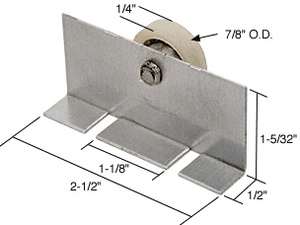 CRL 7/8" Nylon Flat Edge Shower Door Roller Assembly with 1-1/8" Screw Slots