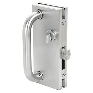 CRL Satin Anodized 4" x 10" Non-Handed Center Lock With Hook Throw Deadlock Latch