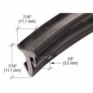 CRL 1/2" Roll-In EPDM Gasket for Tapered Sidelite Rails - 100' Roll