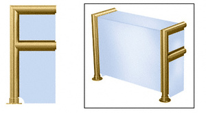 CRL Polished Brass Elegant 143 Series 2" Tubing Glass On Top, Shelf, Front, and One End or Both Ends Sneeze Guard