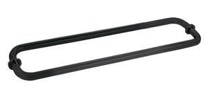 CRL Matte Black 18" BM Series Back-to-Back Tubular Towel Bars with Metal Washers