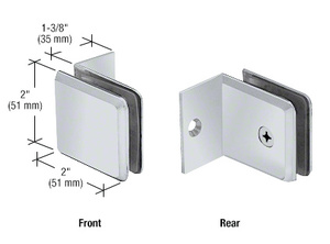 CRL Satin Chrome Fixed Panel Beveled Clamp With Small Leg