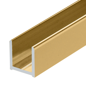 Brite Gold Anodized 144" (3.65 m) High Profile for 1/2" Glass