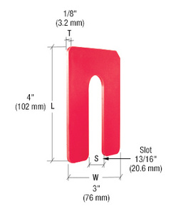 CRL Red 1/8" x 4" Jumbo Size Plastic Horseshoe Shims