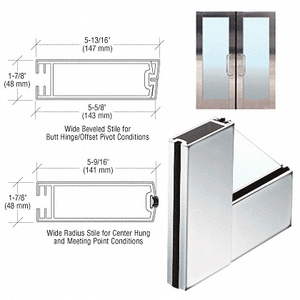 CRL 5-1/2" Polished Stainless Wide Stile Clad Full Framed Door