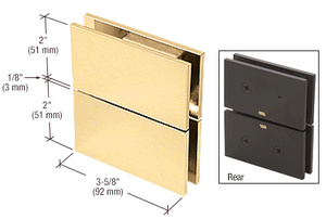 CRL Polished Brass Cardiff Series Glass-to-Glass Mount Hinge
