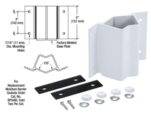 CRL Pre-Treated Aluminum Inside 135 Degree Fascia Mounted Bracket