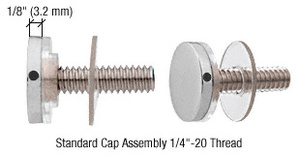 CRL Satin Chrome 3/4" Diameter Standoff Cap Assembly