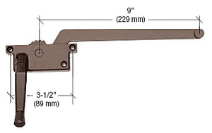 CRL Square 9" Left Handed Bronze Wood Casement Operator