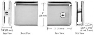 CRL Brushed Satin Chrome Beveled Hole-in-Glass Style Wall Mount Heavy-Duty Glass Clamp