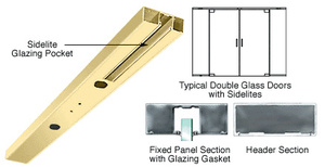CRL Polished Brass 4" One Pocket Double Sided Door Header Custom Length
