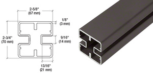 CRL Matte Bronze Heavy-Duty Windscreen Post Only - 156"