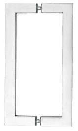 CRL Polished Stainless 24" Glass Mounted Square Tube Style Back-to-Back Pull Handle