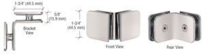 CRL Satin Nickel 90 Degree Traditional Style Glass-to-Glass Clamp