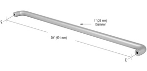 CRL Clear Anodized Astral II Solid Push Bars for 42" Single Acting Offset Door