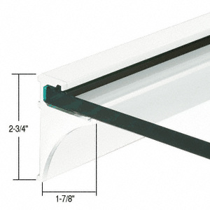 CRL White 36" Aluminum Shelf Kit for 3/8" Glass