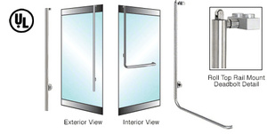 CRL-Blumcraft® Brushed Stainless Left Hand Reverse Rail Mount Cylinder/Thumbturn "LS" Roll Top Deadbolt Handle